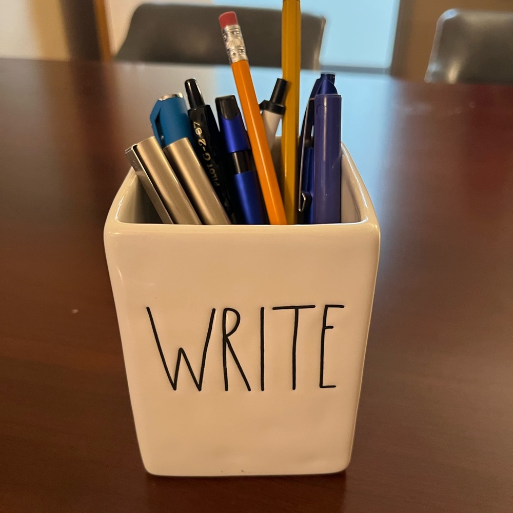 Rae Dunn White Ceramic Pen Holder
